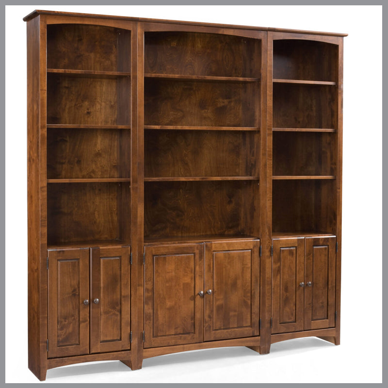 101-Inch Wide Alder Bookcase Wall Unit